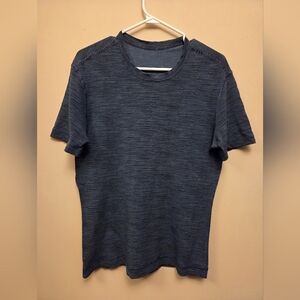 Lululemon Mens Basic Tee Tshirt Blue And Black Stiped Size S